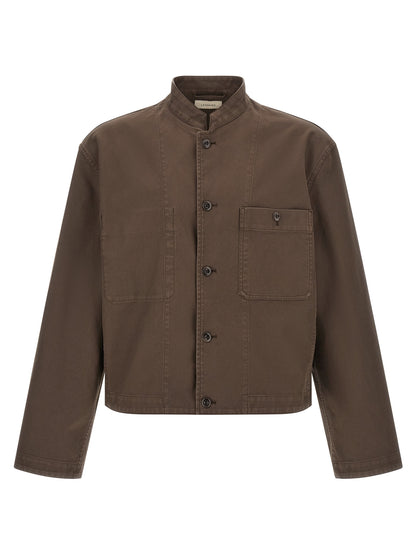 Lemaire Brown Cotton Full-Length Jacket