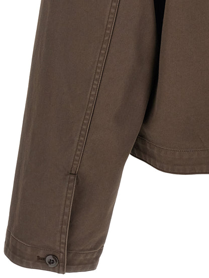 Lemaire Brown Cotton Full-Length Jacket