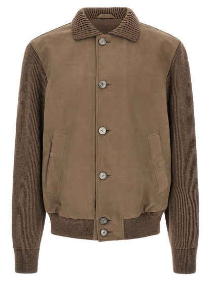 Brioni Brown Calfskin Leather Jacket