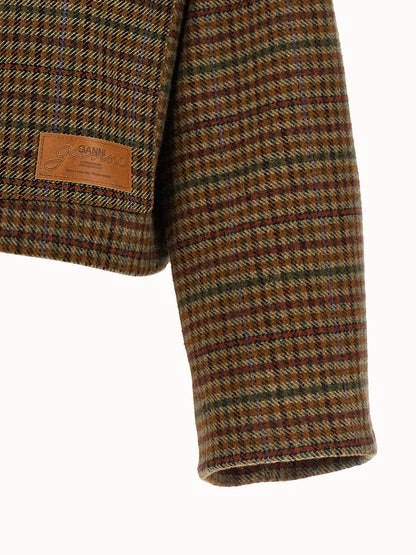 Ganni Brown Wool Full-Length Jacket