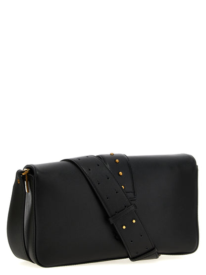 PINKO Black Calfskin Shoulder Bag