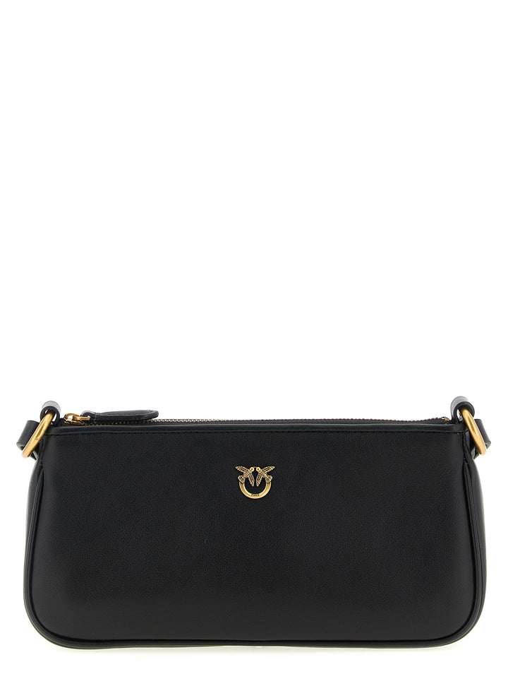 PINKO Black Goatskin Crossbody Bag