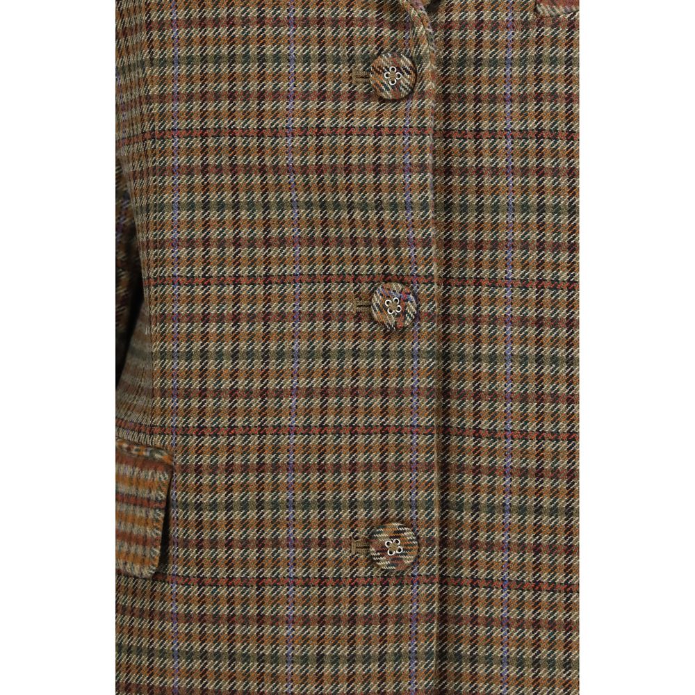 Ganni Brown Recycled Wool Blazer