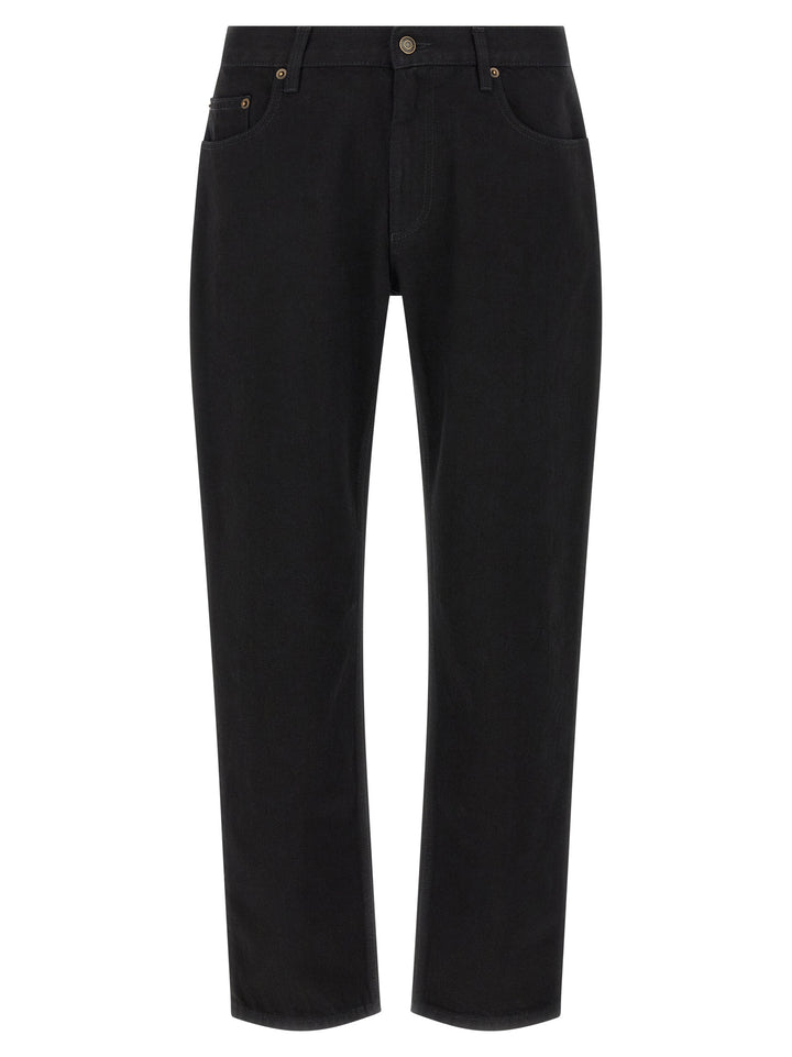 Burberry Black Cotton Straight-Leg Jeans