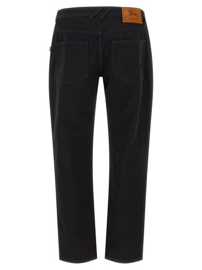 Burberry Black Cotton Straight-Leg Jeans