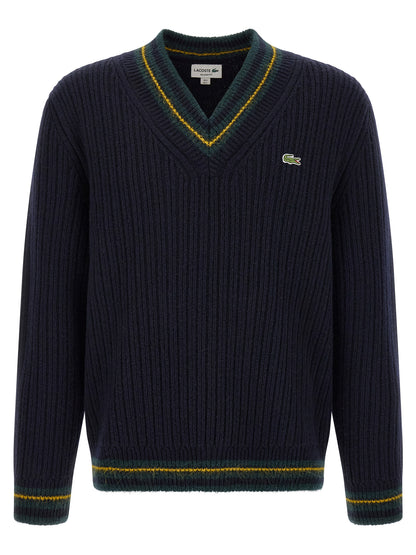 Lacoste Blue Wool Cardigan