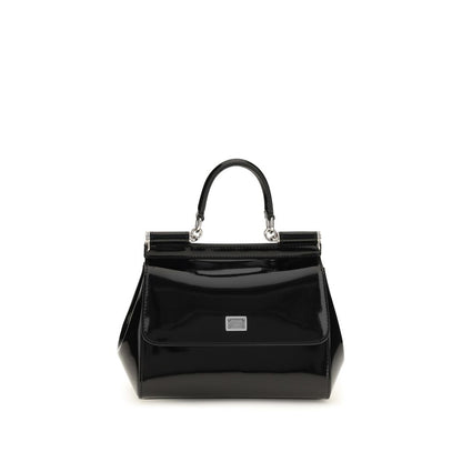 Dolce & Gabbana Black Calf Leather Bos Taurus Handbag