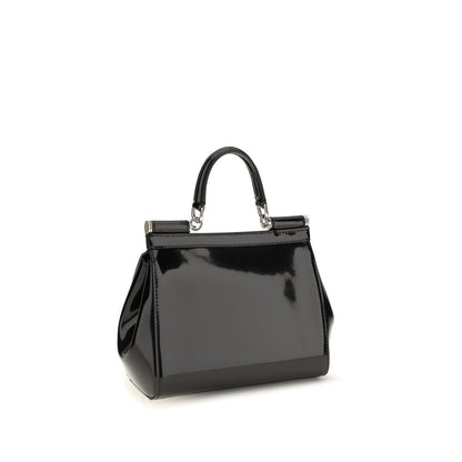 Dolce & Gabbana Black Calf Leather Bos Taurus Handbag