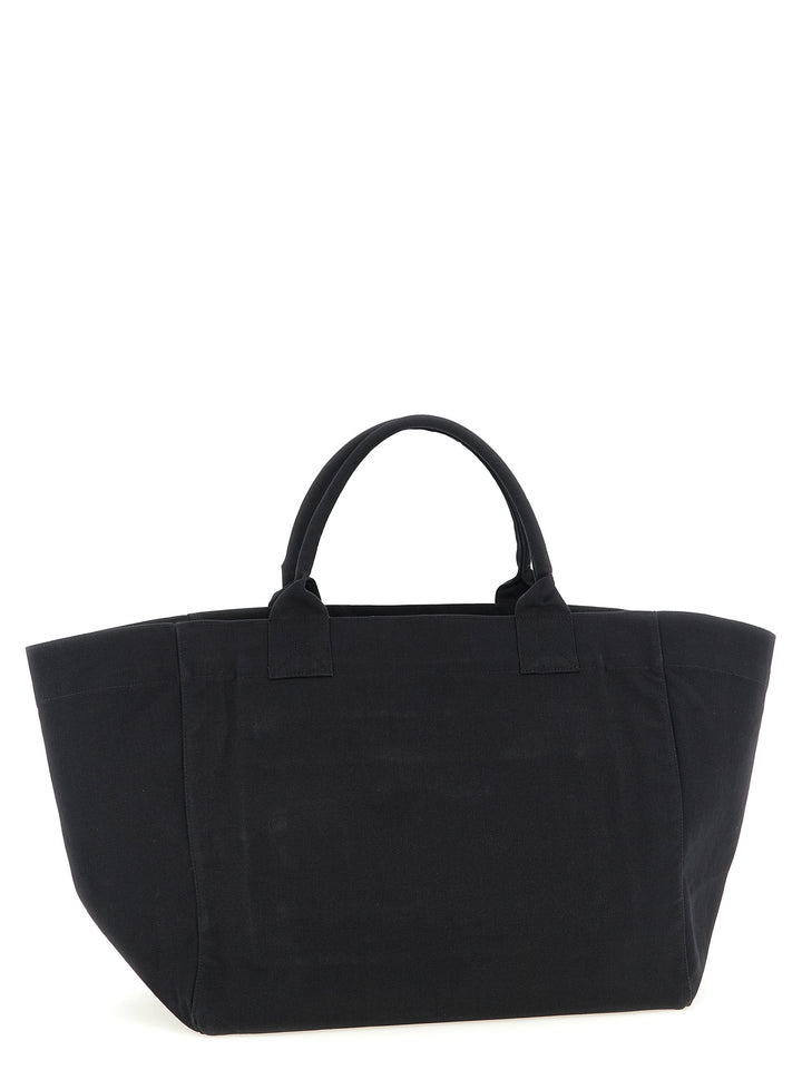 Ganni Black Recycled Cotton Tote Bag