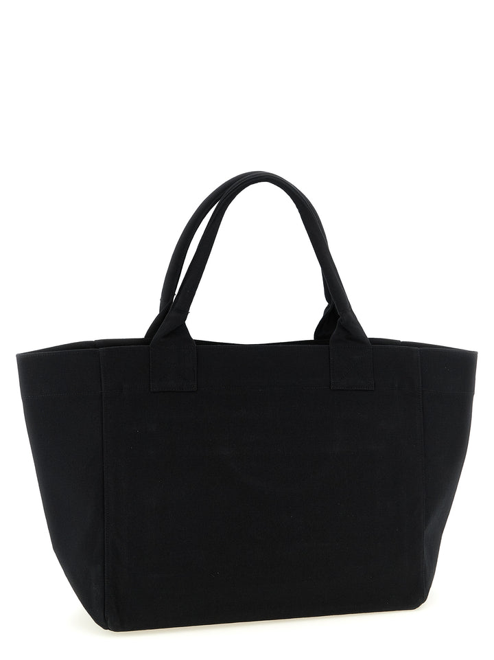 Ganni Black Recycled Cotton Tote Bag
