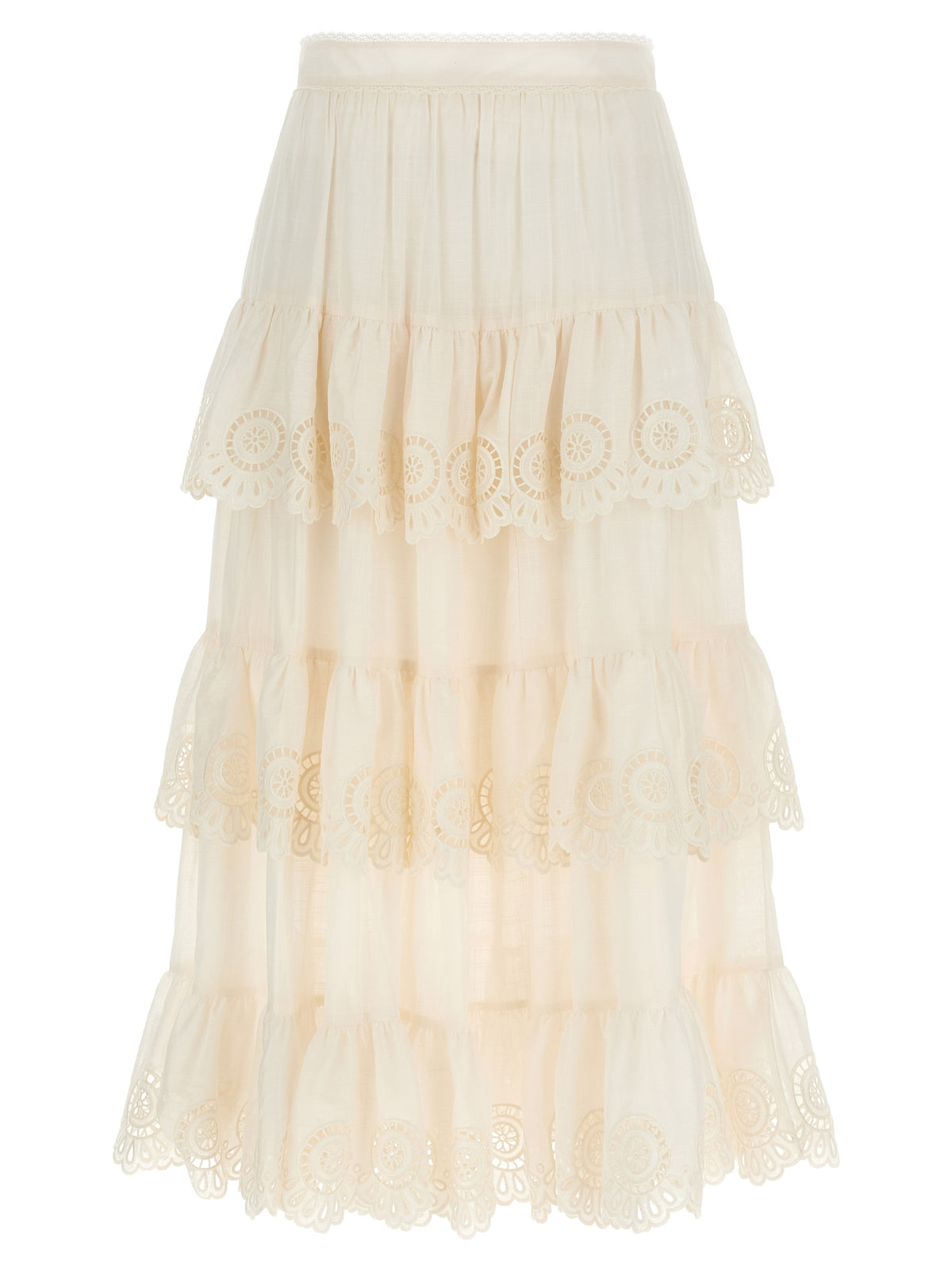 Zimmermann White Cotton Mini Skirt