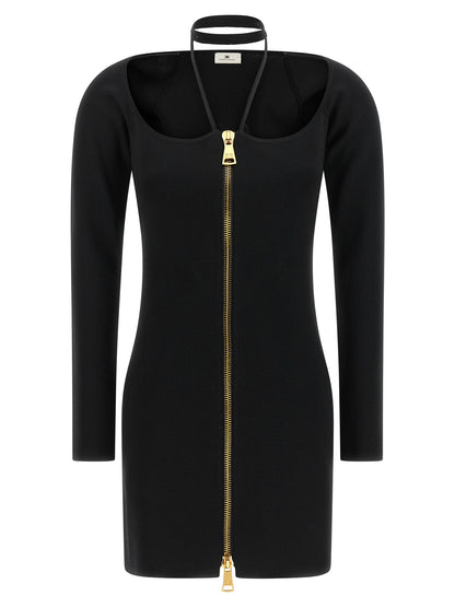 Elisabetta Franchi Black Viscose Short Dress