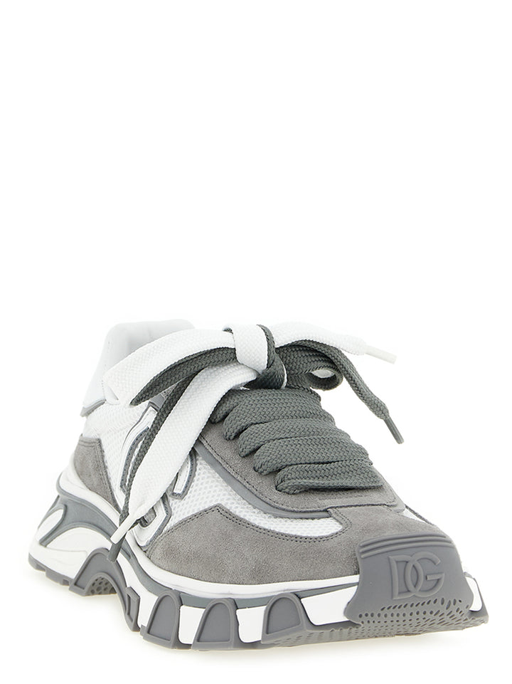 Dolce & Gabbana Gray Leather Athletic Sneakers