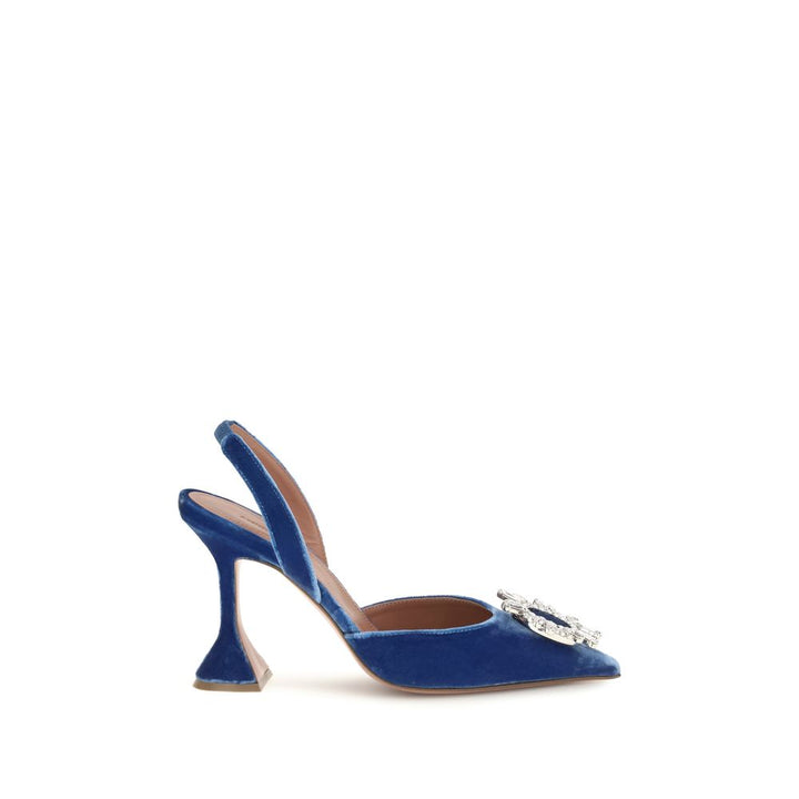 Amina Muaddi Blue Viscose High Heel Pumps