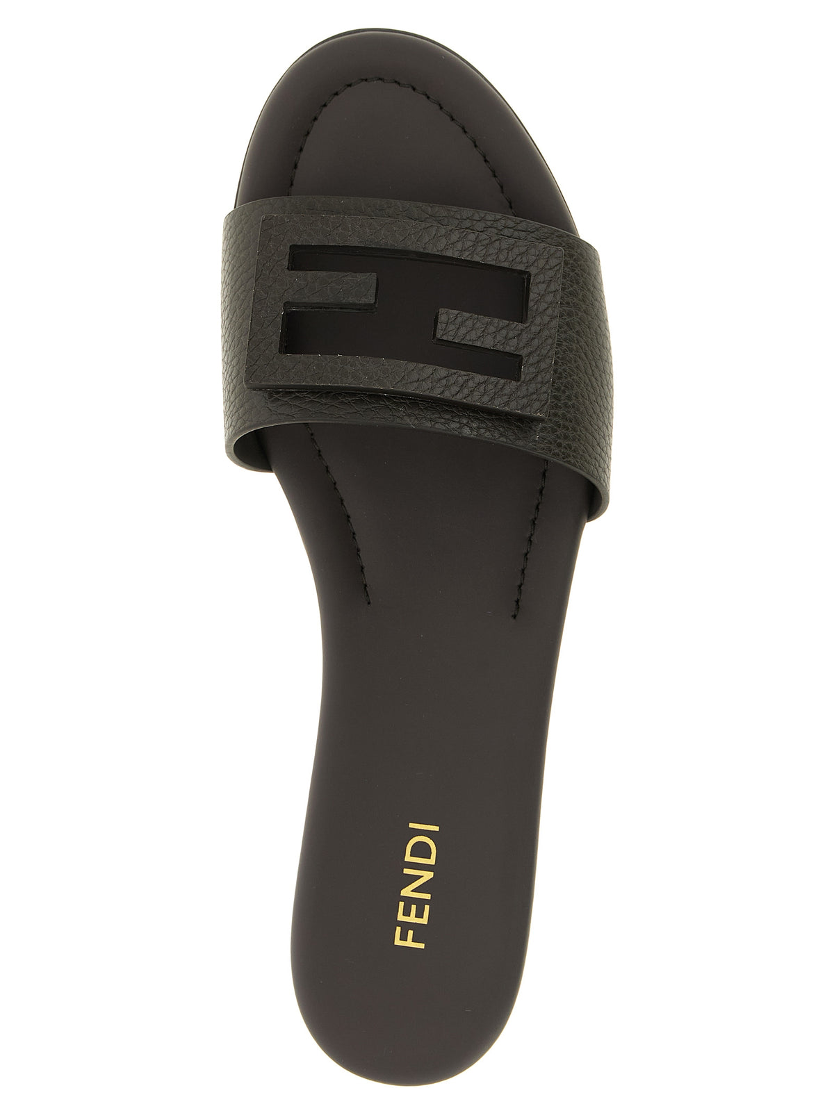 Fendi Brown Calfskin Slides