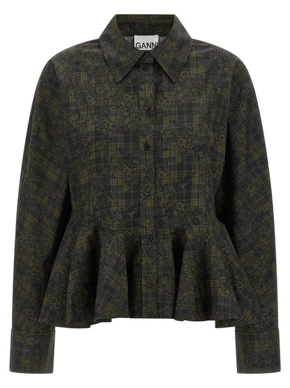 Ganni Bicolor Organic Cotton Blouse