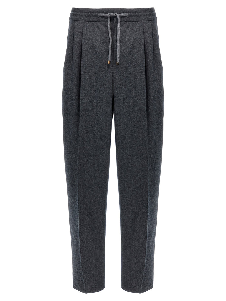 Brunello Cucinelli Gray Virgin Wool Casual Pants