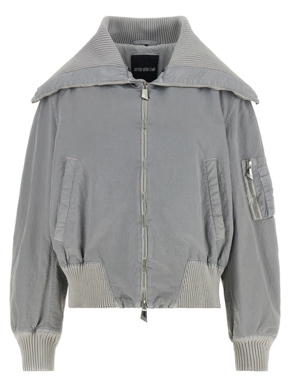 The Attico Gray Polyamide Bomber