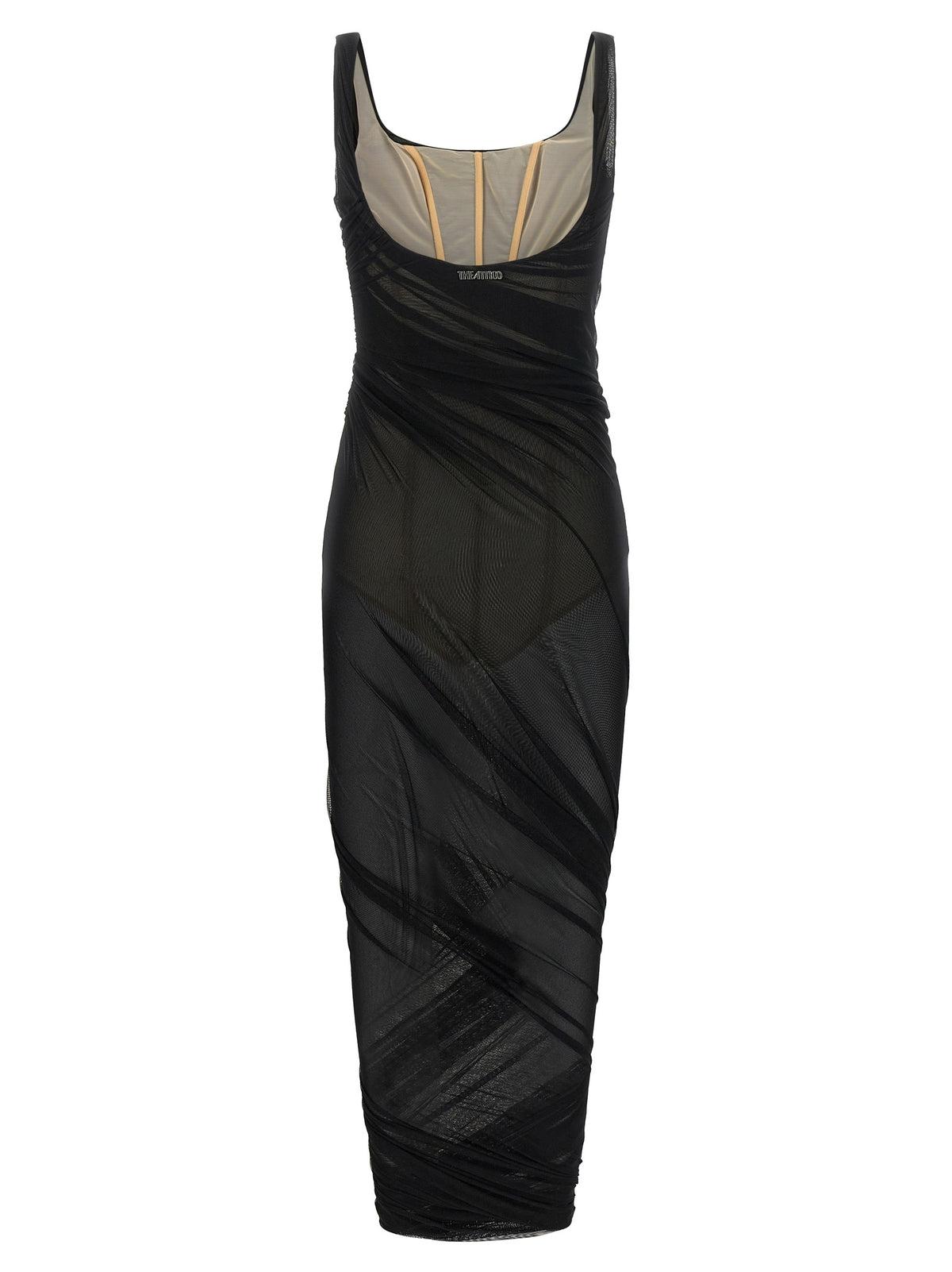 The Attico Black Polyamide Midi Dress