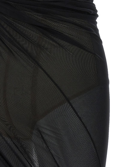 The Attico Black Polyamide Midi Dress