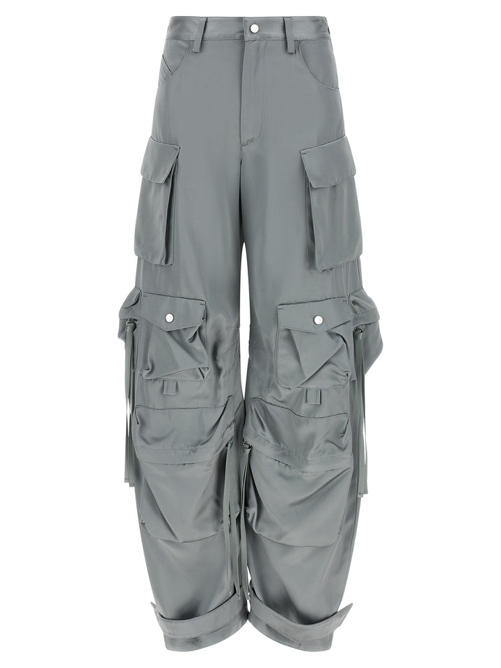 The Attico Gray Viscose Cargo Pants