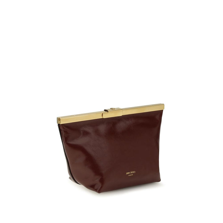 Jimmy Choo Bordeaux Calf Leather Bos Taurus Clutch Bag