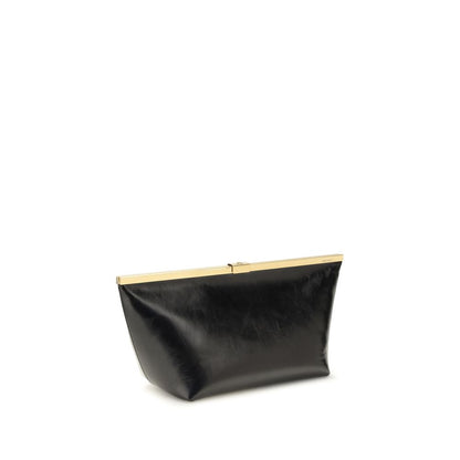 Jimmy Choo Black Calf Leather Bos Taurus Clutch Bag