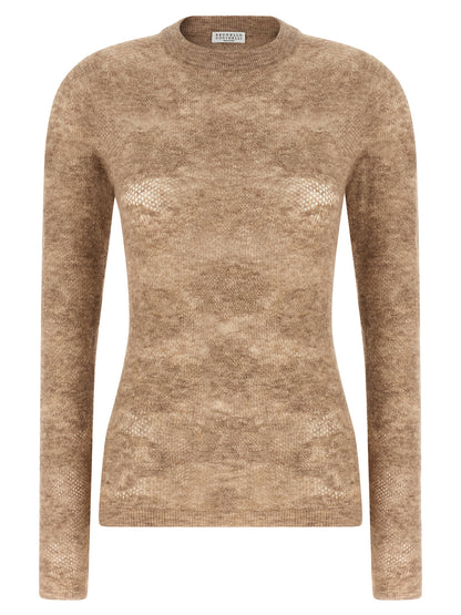 Brunello Cucinelli Beige Silk Cardigan