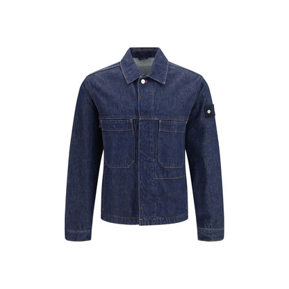 Stone Island Blue Cotton Denim Jacket