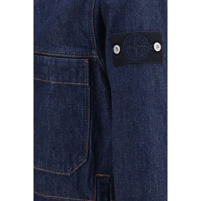 Stone Island Blue Cotton Denim Jacket