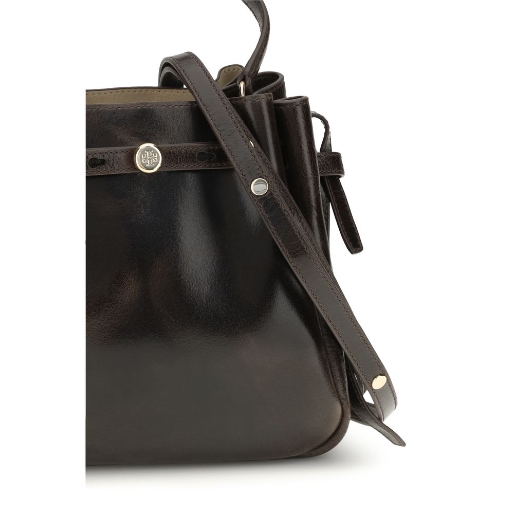 Tory Burch Brown Calf Leather Bos Taurus Backet Bag