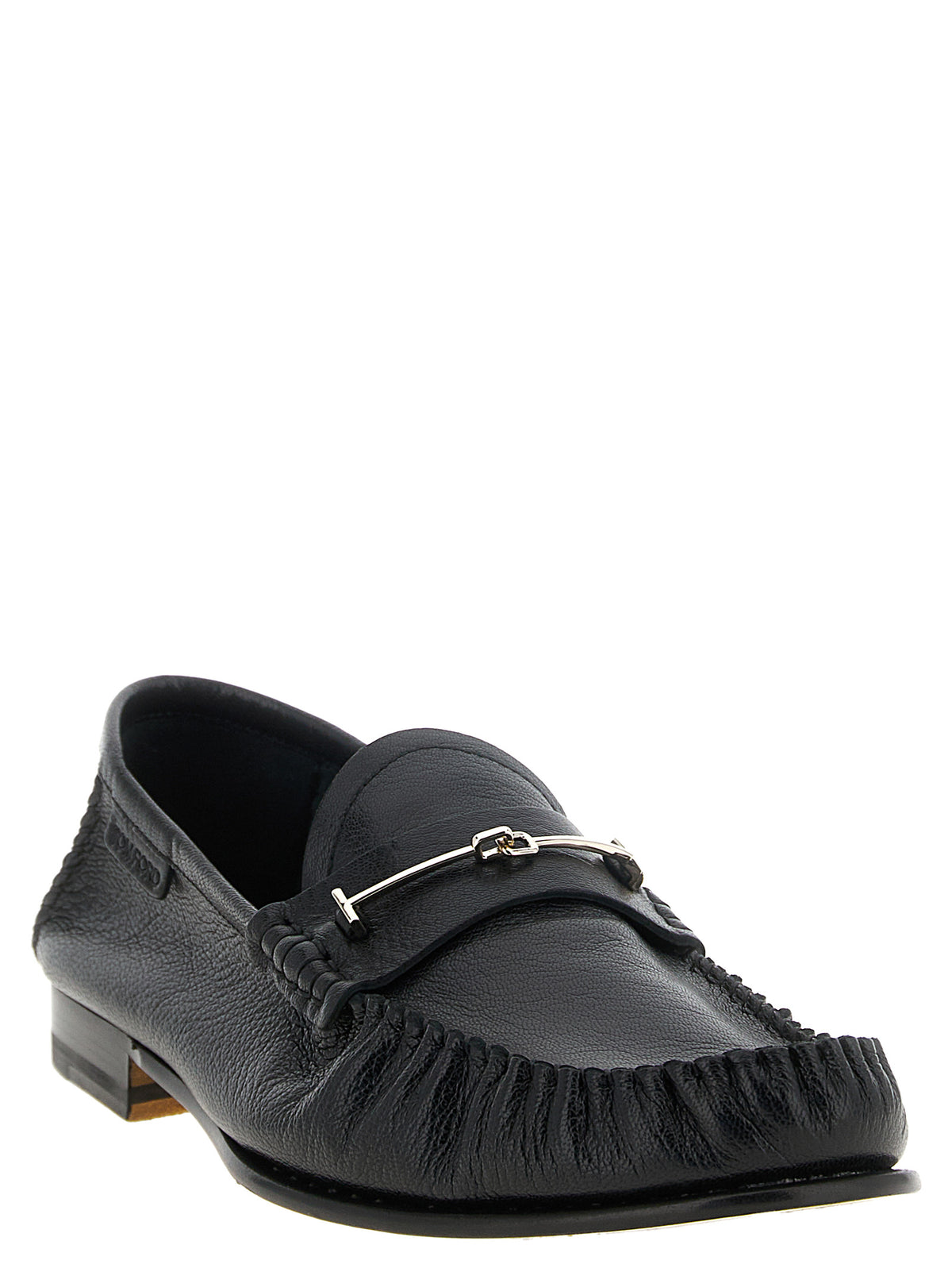 Tom Ford Black Goatskin Slip-On Loafers