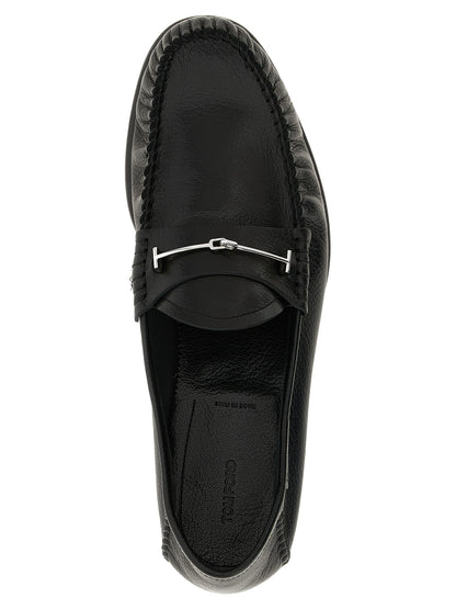 Tom Ford Black Goatskin Slip-On Loafers