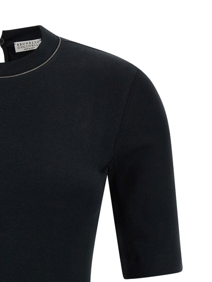 Brunello Cucinelli Black Cotton Cardigan