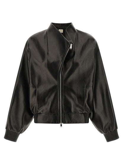Khaite Black Lamb Leather Leather Jacket