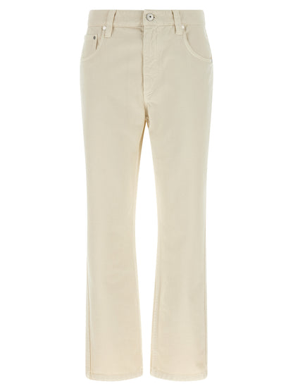 Brunello Cucinelli Beige Cotton Straight-Leg Jeans