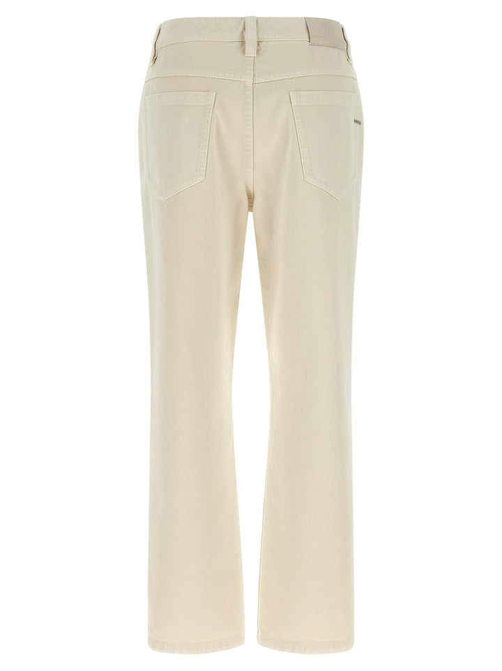 Brunello Cucinelli Beige Cotton Straight-Leg Jeans