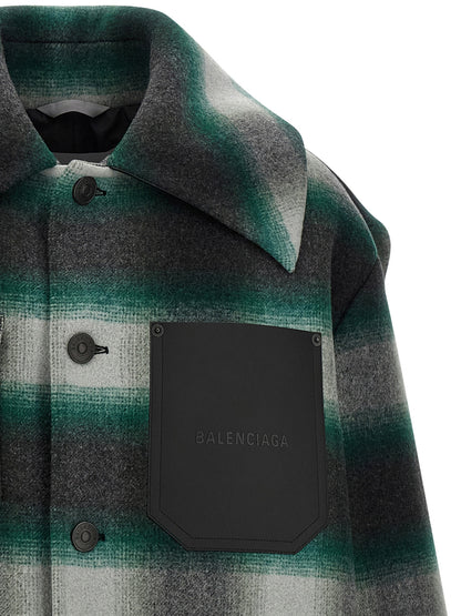 Balenciaga Bicolor Wool Full-Length Jacket