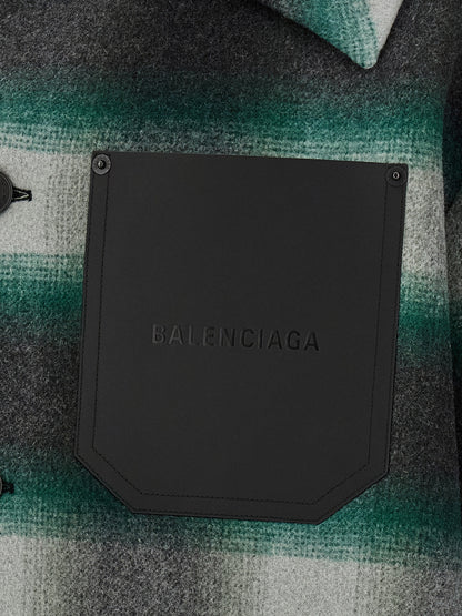 Balenciaga Bicolor Wool Full-Length Jacket