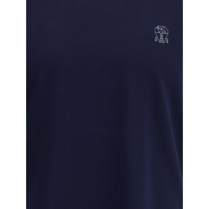 Brunello Cucinelli Blue Cotton T-Shirt
