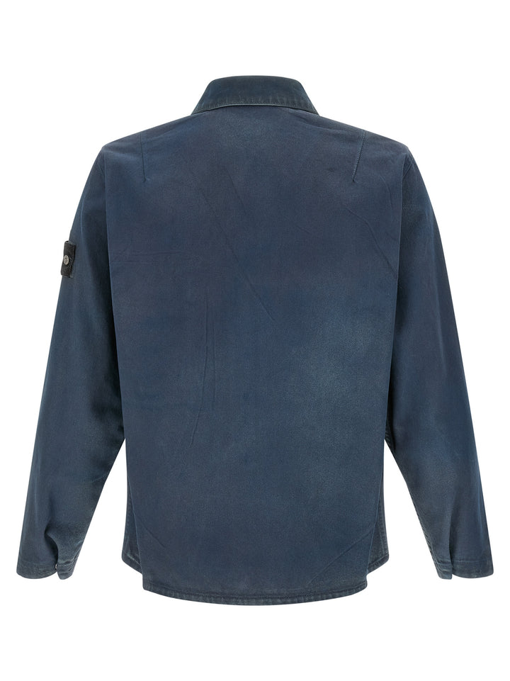 Stone Island Blue Cotton Blouse