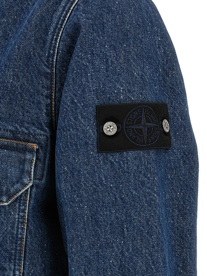 Stone Island Blue Cotton Blouse