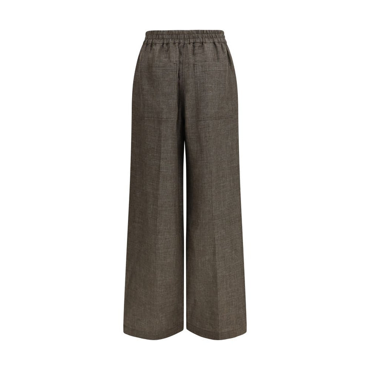 Brunello Cucinelli Brown Linen Casual Pants