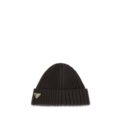 Prada Brown Wool Oves Aries Beanie