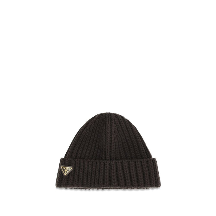 Prada Brown Wool Oves Aries Beanie