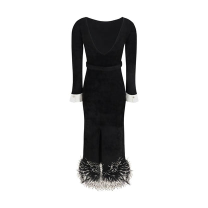 Self-Portrait Black Viscose Cocktail Dress