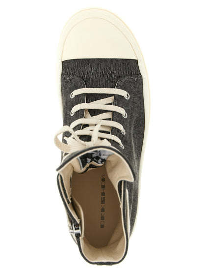 DRKSHDW Gray Cotton High Top Sneakers