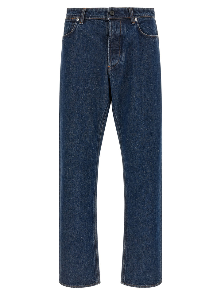 Stone Island Blue Cotton Straight-Leg Jeans