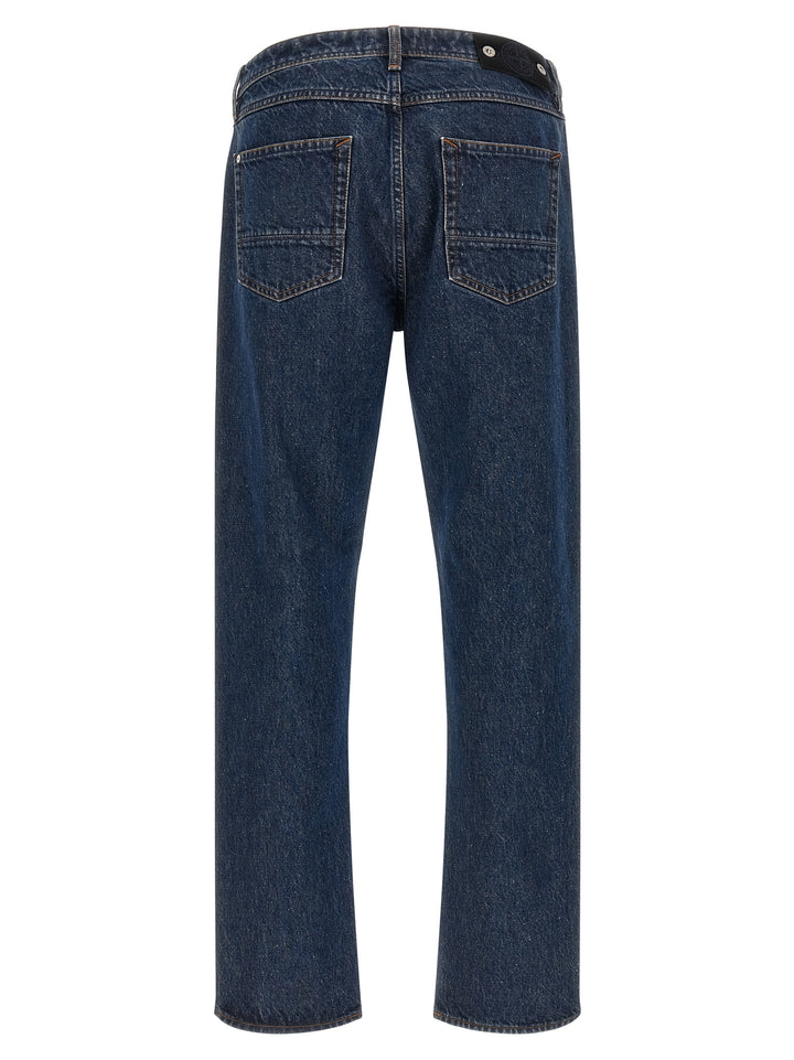 Stone Island Blue Cotton Straight-Leg Jeans