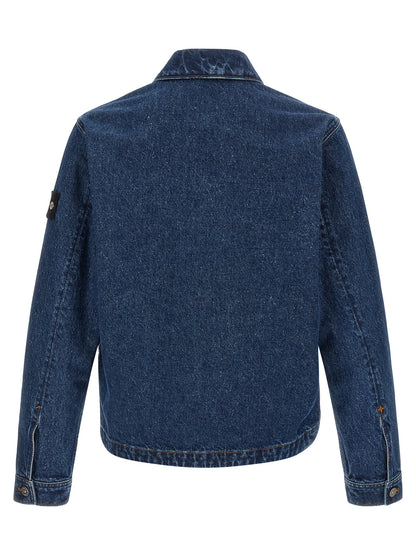 Stone Island Blue Cotton Denim Jacket
